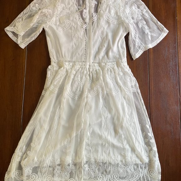 Lace White A-Line Dress - Picture 2 of 2